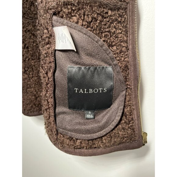 Talbots‎ Brown Suede Sherpa Interior Vest Size Small - Picture 4 of 6